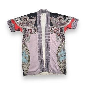ETRO Printed Silk Shirt Kimono Paisley Cardigan